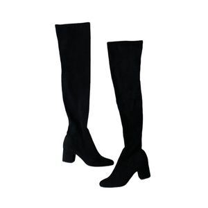 Steve Madden Issac Black Suede Over the Knee Boots size women's 8.5